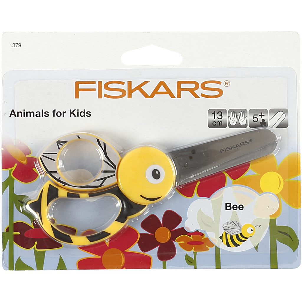 Fiskars Kids Animal Scissors, Bee, L: 13 cm, 1 pc [HOB-1379]