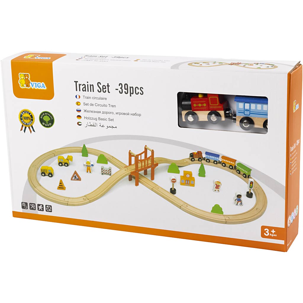 VIGA Figure 8 Railway Set, 39 parts/ 1 pack [HOB-14340387]