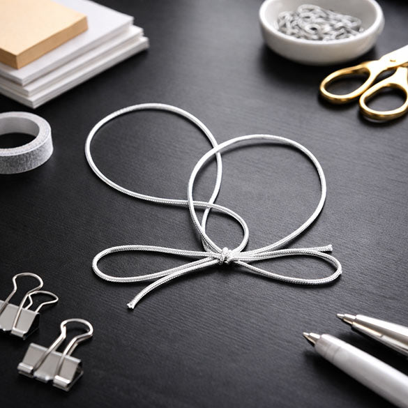 Decorative Loops Metallic Silver 35.5cm (50 pieces) [14MS]