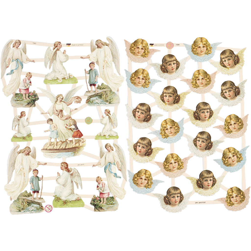 Vintage Die-Cuts, Nostalgic angels, sheet 16,5x23,5 cm, 2 sheet/ 1 pack [HOB-19364]