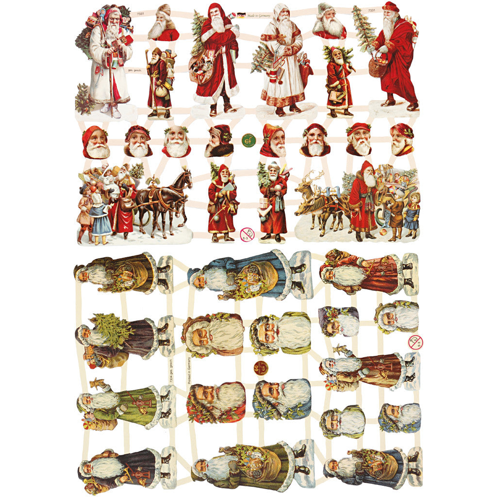 Vintage Die-Cuts, Santa Claus, sheet 16,5x23,5 cm, 2 sheet/ 1 pack [HOB-19366]