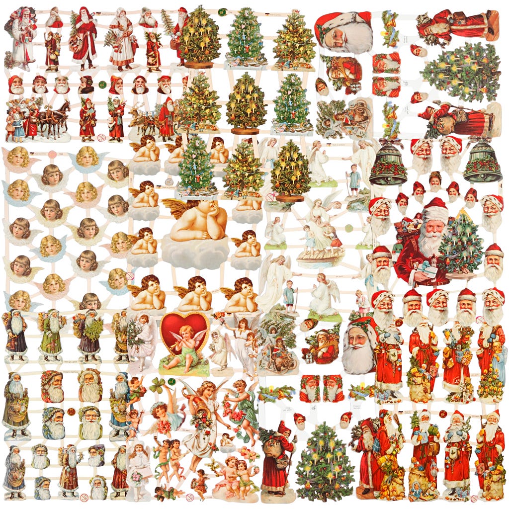Vintage Die-Cuts, christmas, sheet 16,5x23,5 cm, 30 sheet/ 1 pack [HOB-19370]