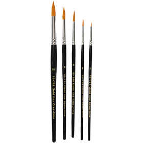 Nylon Brushes, no. 1+4+8+12+18, L: 17-19 cm, W: 1-7 mm, round, 5 pc/ 1 pack [HOB-100265]