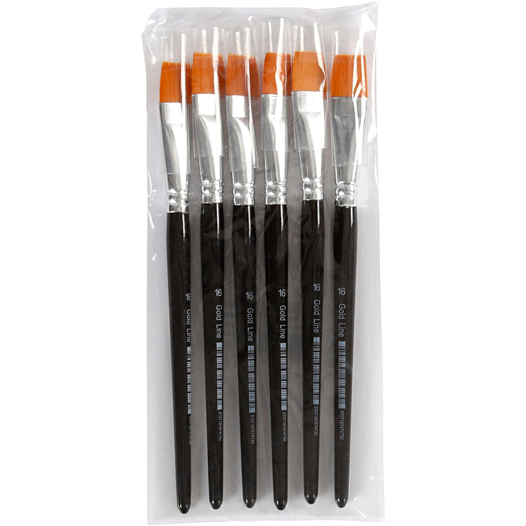 Nylon Brushes, no. 16, L: 19 cm, W: 17 mm, 6 pc/ 1 pack [HOB-10216]