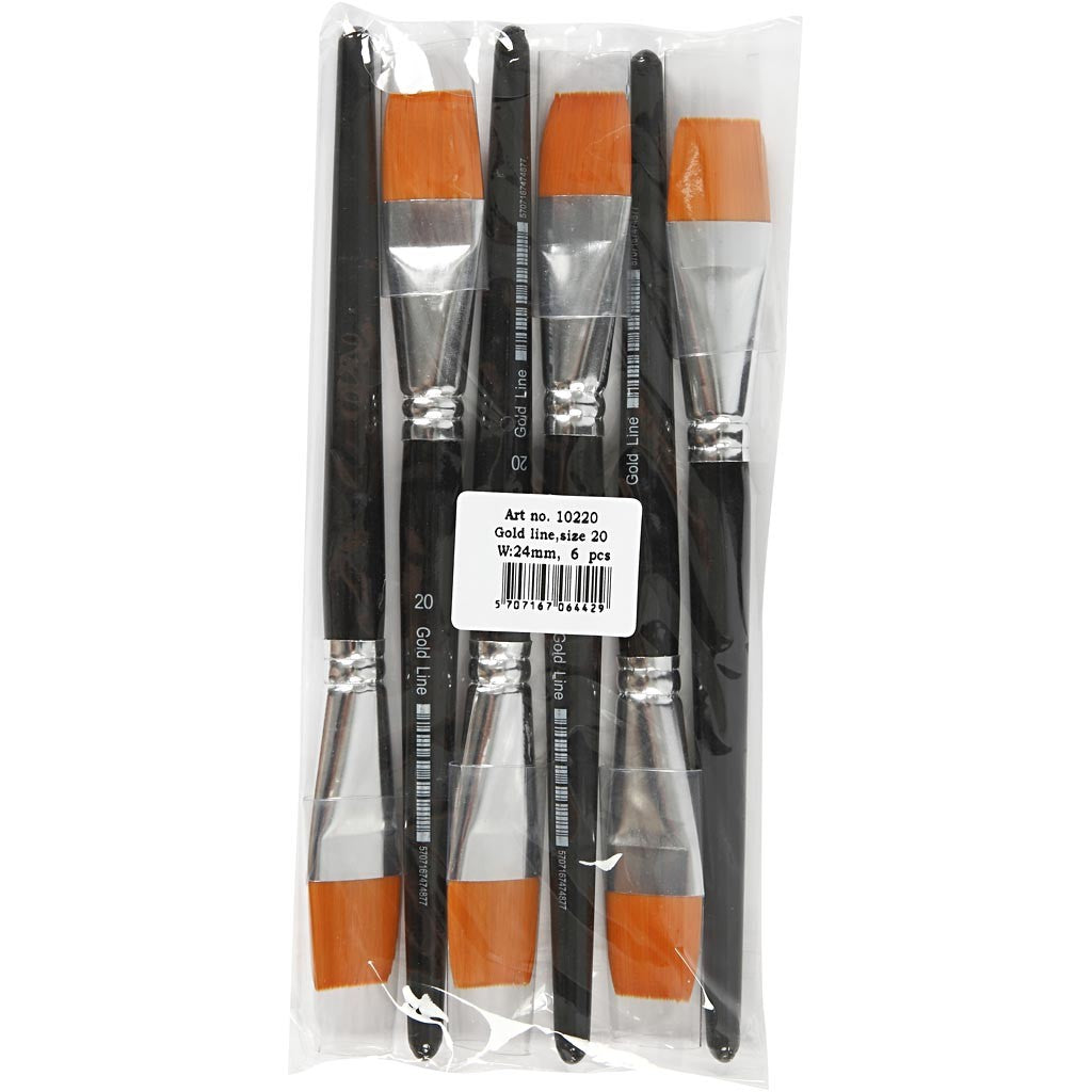 Nylon Brushes, no. 20, L: 21 cm, W: 24 mm, flat, 6 pc/ 1 pack [HOB-10220]