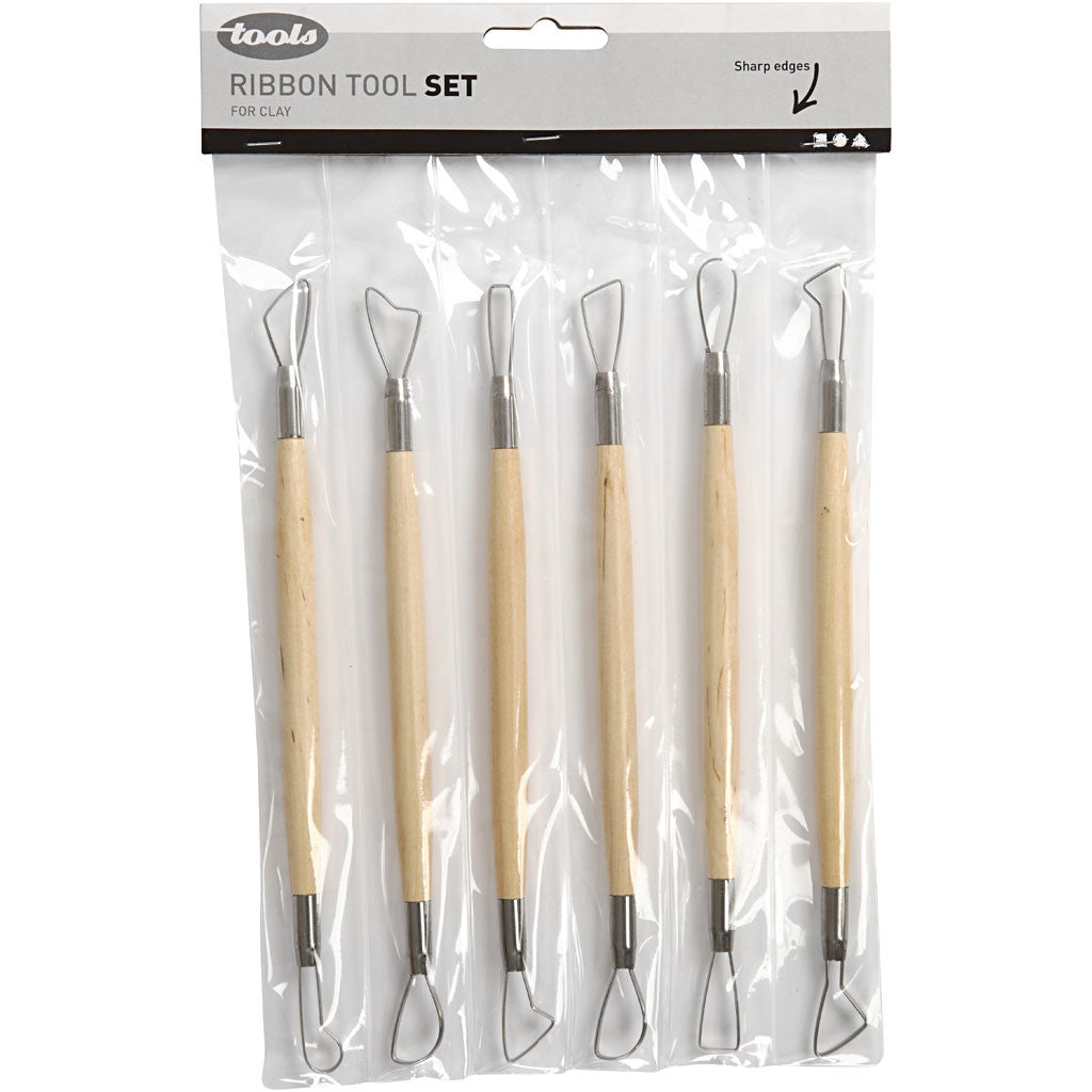 Ribbon Tool Set, sharp edges, L: 20 cm, 6pc/ 1 pack [HOB-10306]