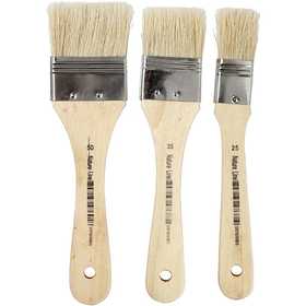 Varnish Brushes, L: 19 cm, W: 25-50 mm, flat, 3 pc/ 1 pack [HOB-10433]