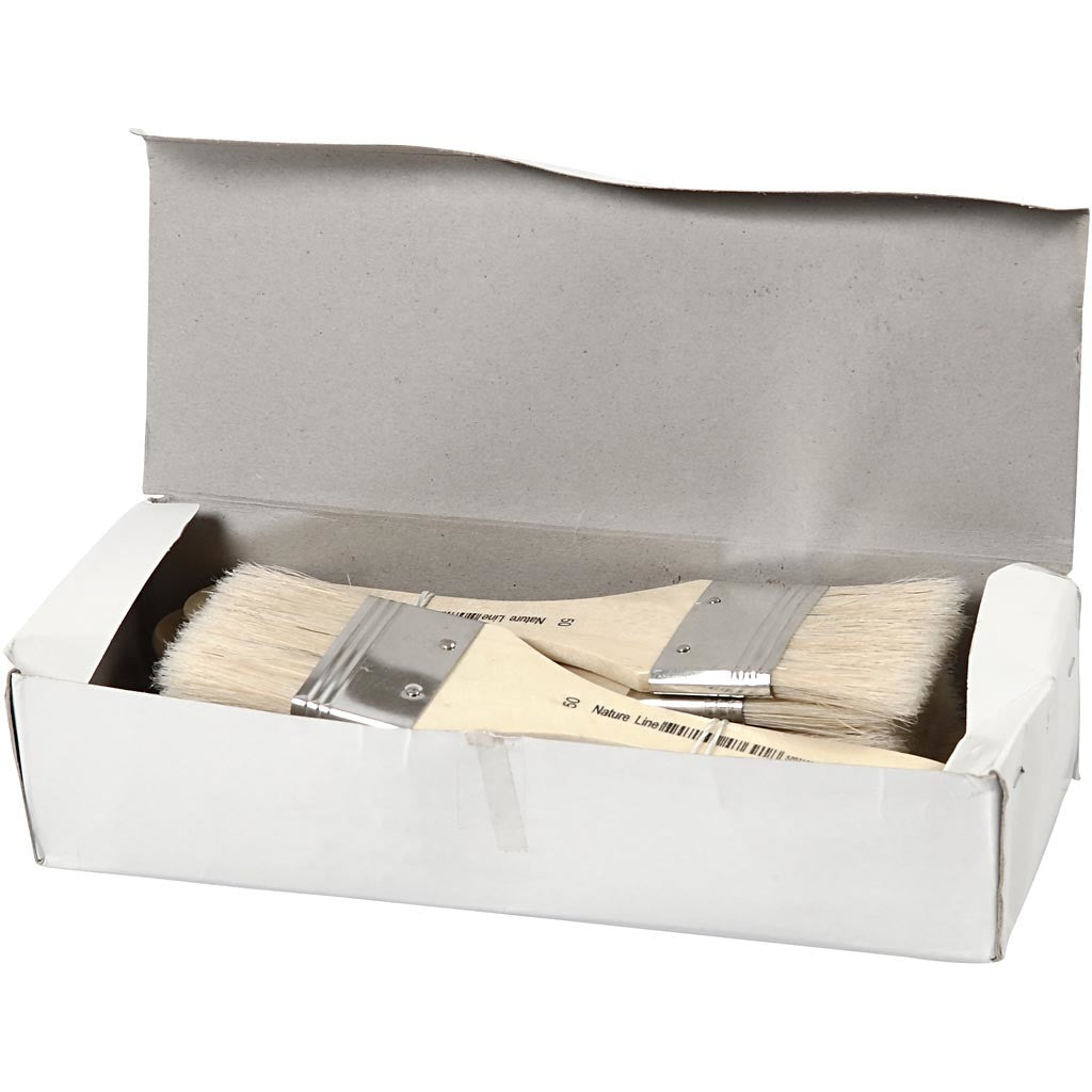 Varnish Brushes, L: 18,5 cm, W: 50 mm, flat, 12 pc/ 1 pack [HOB-10436]