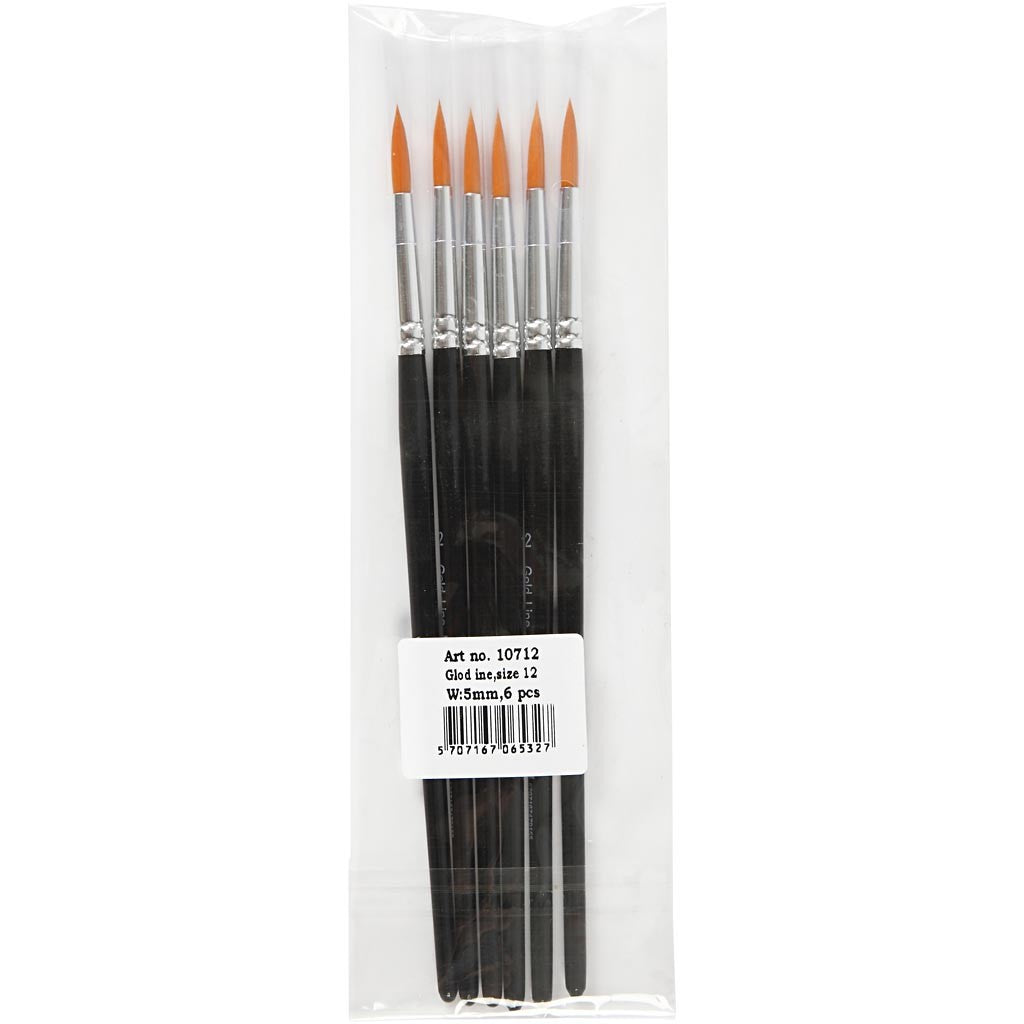 Nylon Brushes, no. 12, L: 18,5 cm, W: 5 mm, round, 6 pc/ 1 pack [HOB-10712]