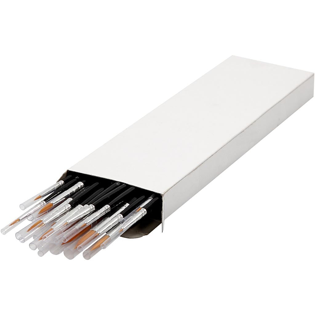 Nylon Brushes, no. 0+1+2+4+8+12+18+22, L: 17-21,5 cm, W: 1-7 mm, round, 36 pc/ 1 pack [HOB-10749]