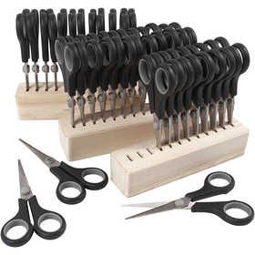 Kids Scissors, L: 14 cm, both left and right, black, 1 set [HOB-11199]