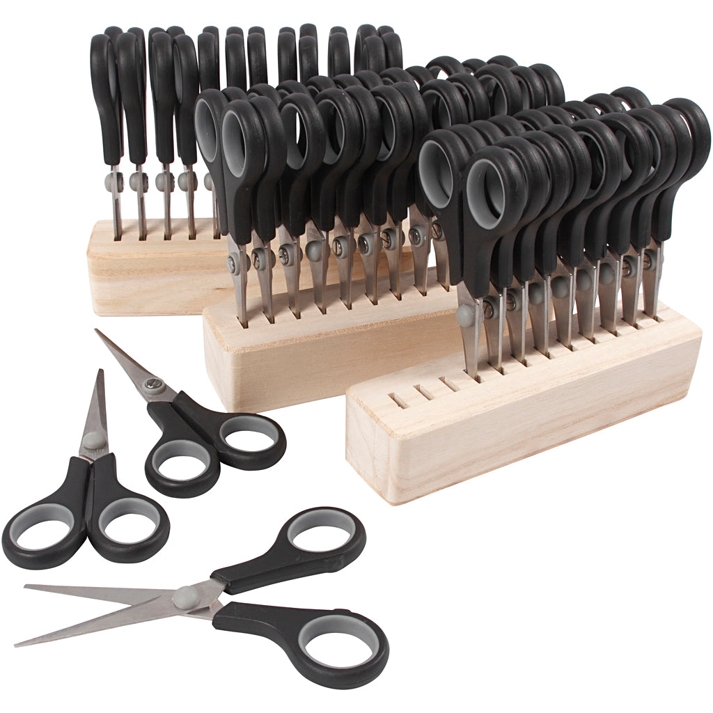 Kids Scissors, L: 14 cm, both left and right, black, 1 set [HOB-11199]