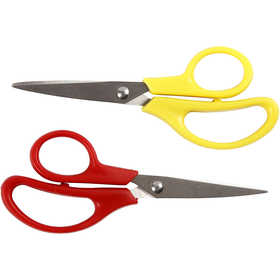 Kids Scissors, L: 12,5 cm, pointed, both left and right, 12 pc/ 1 pack [HOB-11222]