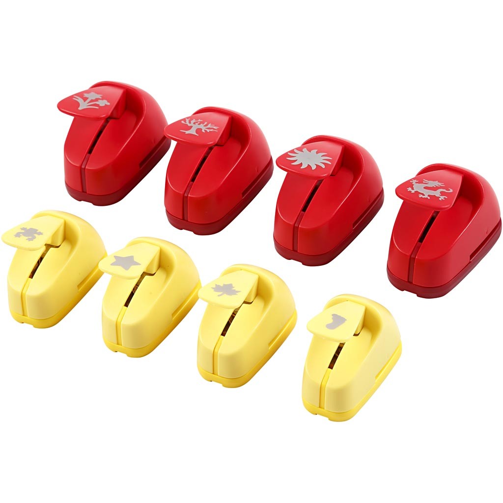 Paper Punches, all year motifs, size 15+23 mm, 2x4 pc/ 1 pack [HOB-11269]