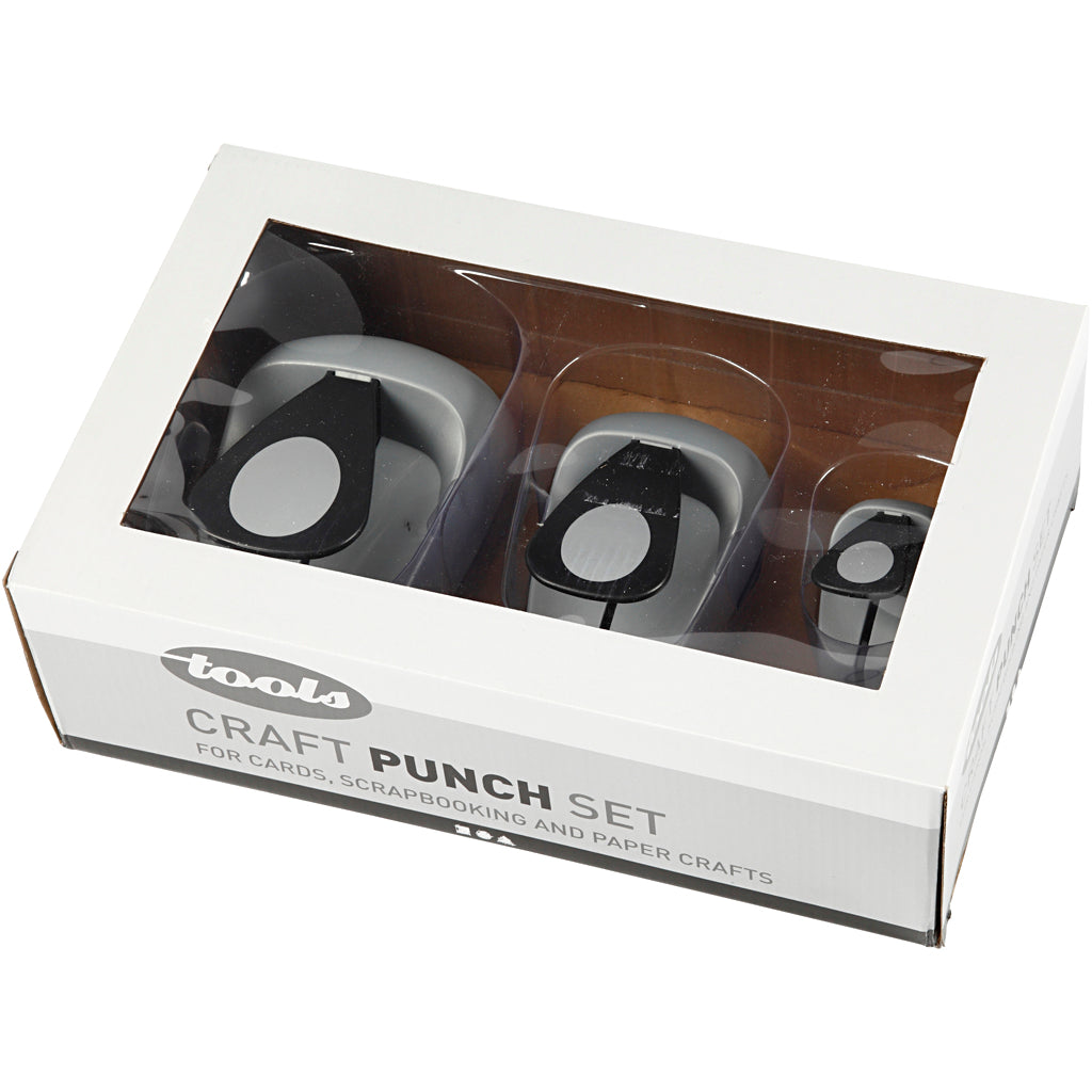 Craft Punch Set, egg, size 25+50+76 mm, 3 pc/ 1 pack [HOB-112782]