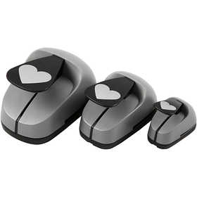 Craft Punch Set, heart, size 25+49+75 mm, 3 pc/ 1 pack [HOB-112930]
