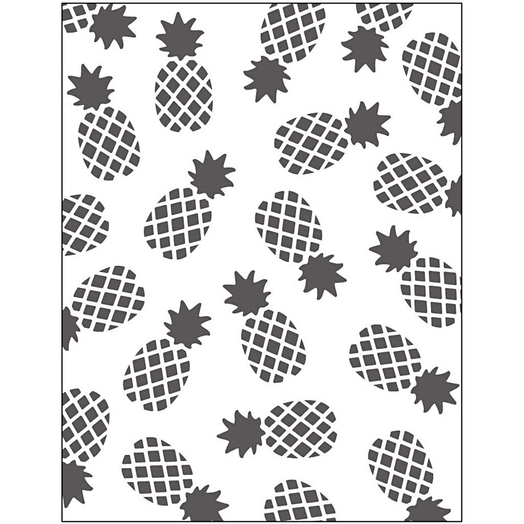 Embossing Folder, pineapple, size 11x14 cm, thickness 2 mm, 1 pc [HOB-11769]