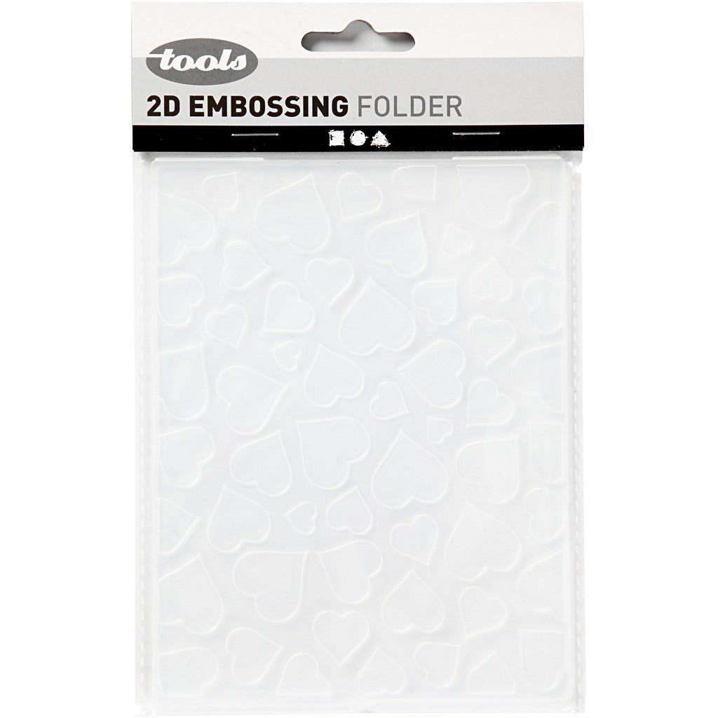 Embossing Folder, heart, size 11x14 cm, thickness 2 mm, 1 pc [HOB-11772]