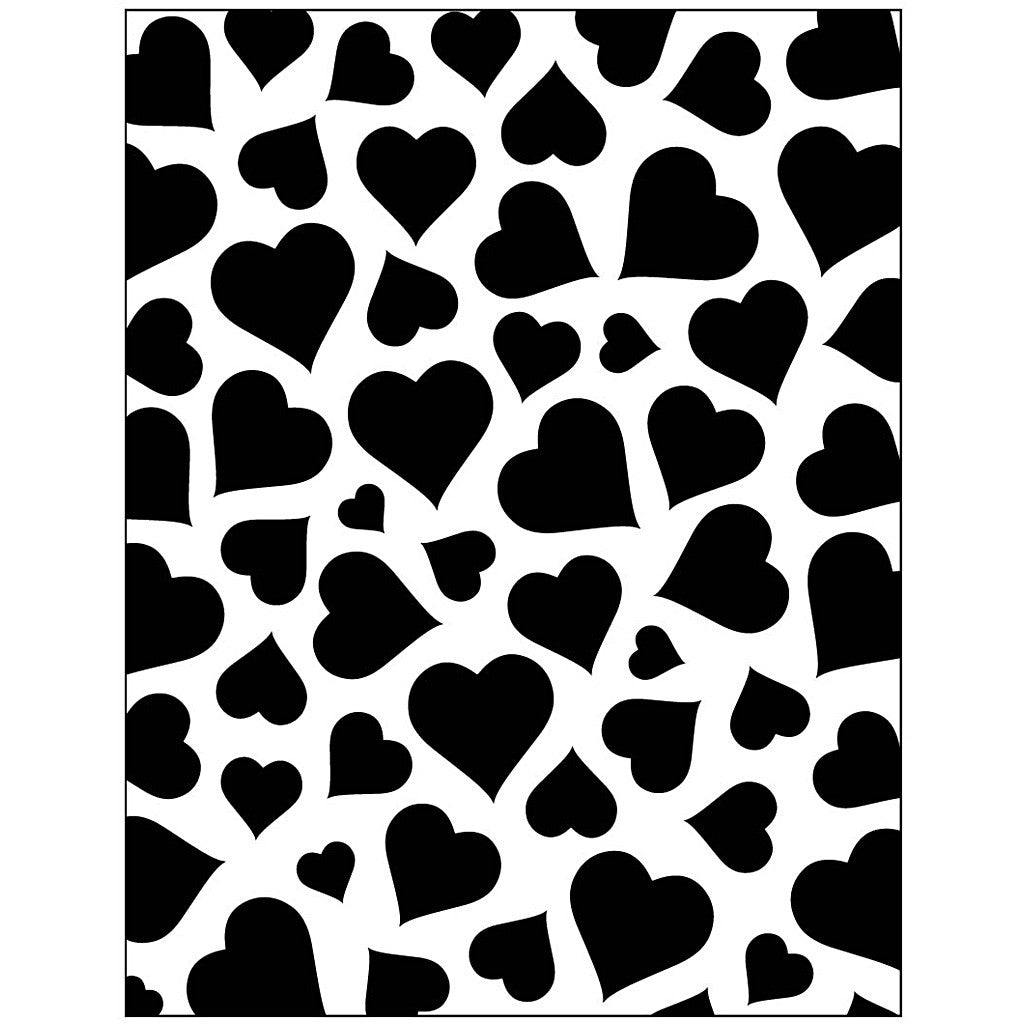 Embossing Folder, heart, size 11x14 cm, thickness 2 mm, 1 pc [HOB-11772]