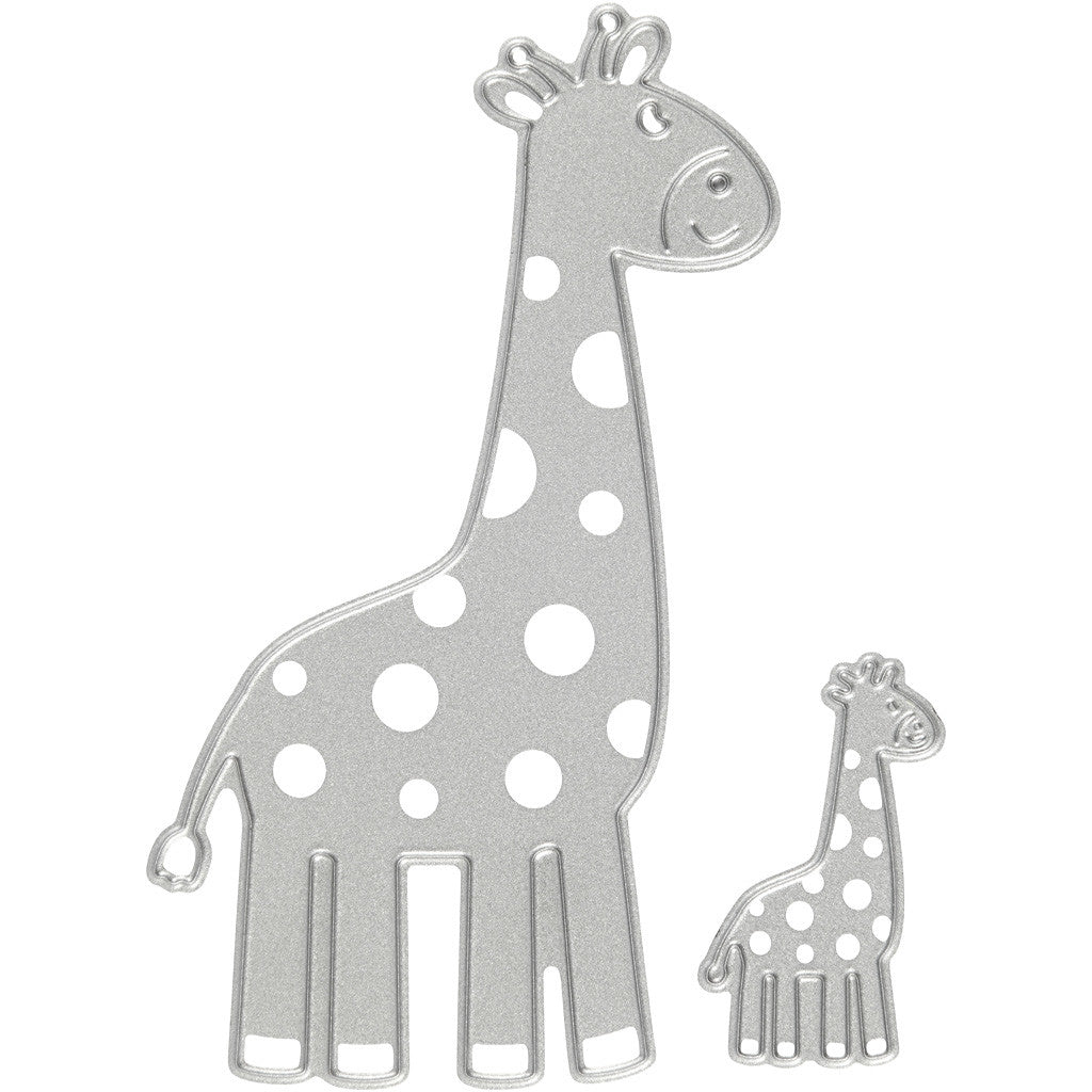 Die Cut and Embossing Folder, giraffe, size 54x92+21x35 mm, 1 pc [HOB-118007]