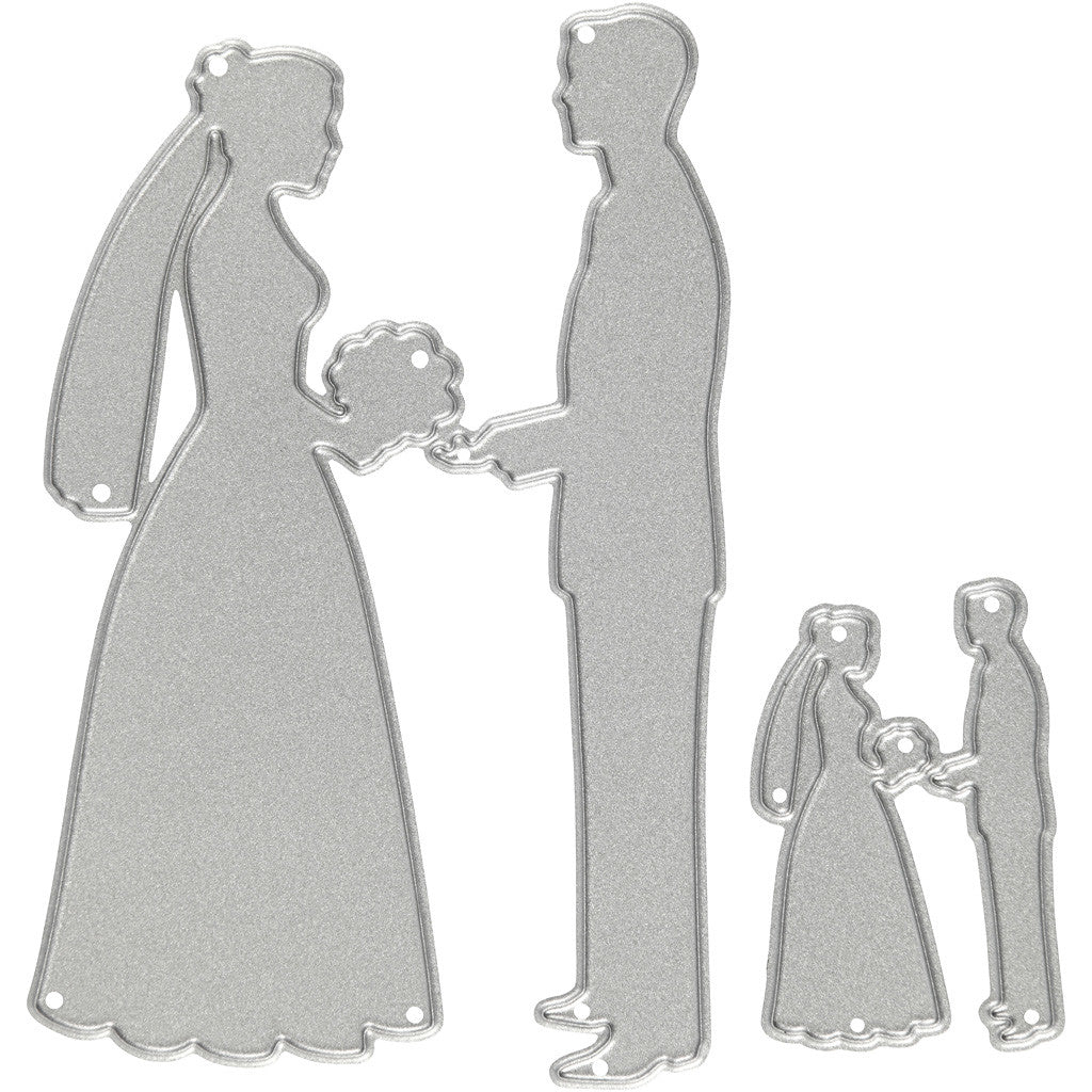 Die Cut, wedding couples, size 52x81+23x35 mm, 1 pc [HOB-118008]