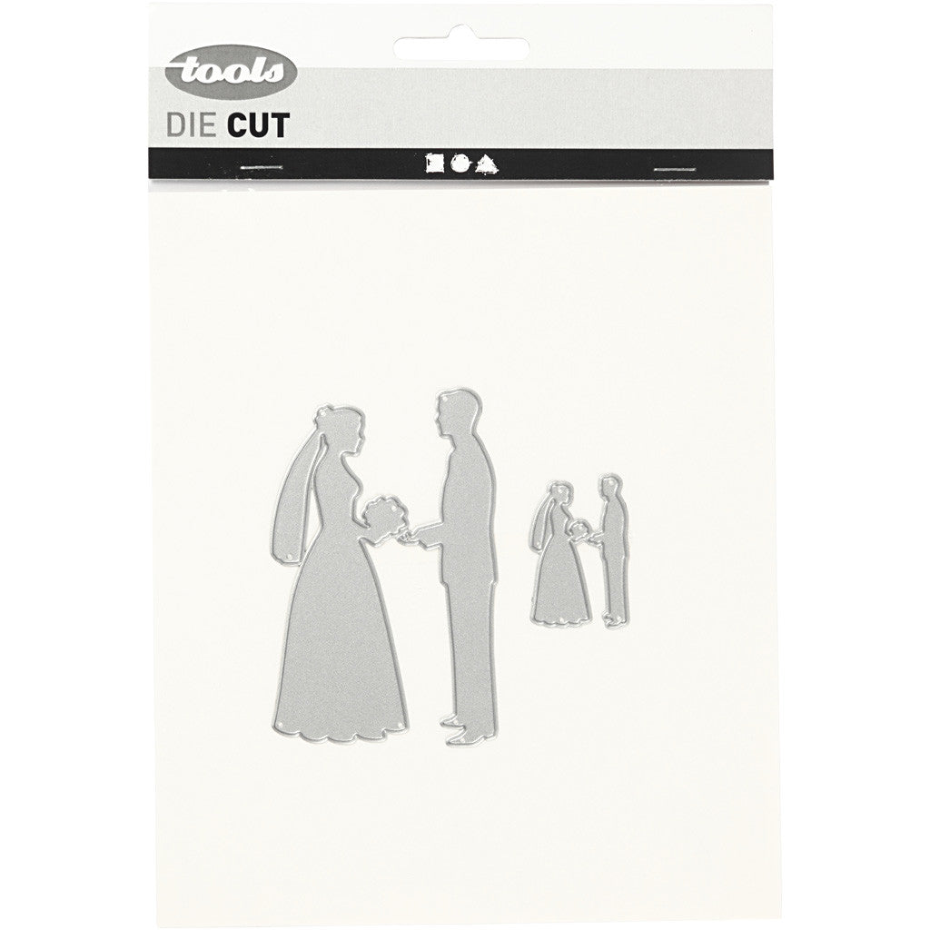 Die Cut, wedding couples, size 52x81+23x35 mm, 1 pc [HOB-118008]
