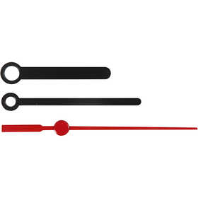 Clock Hands, hole size 4+6 mm, black, 1 set [HOB-13005]