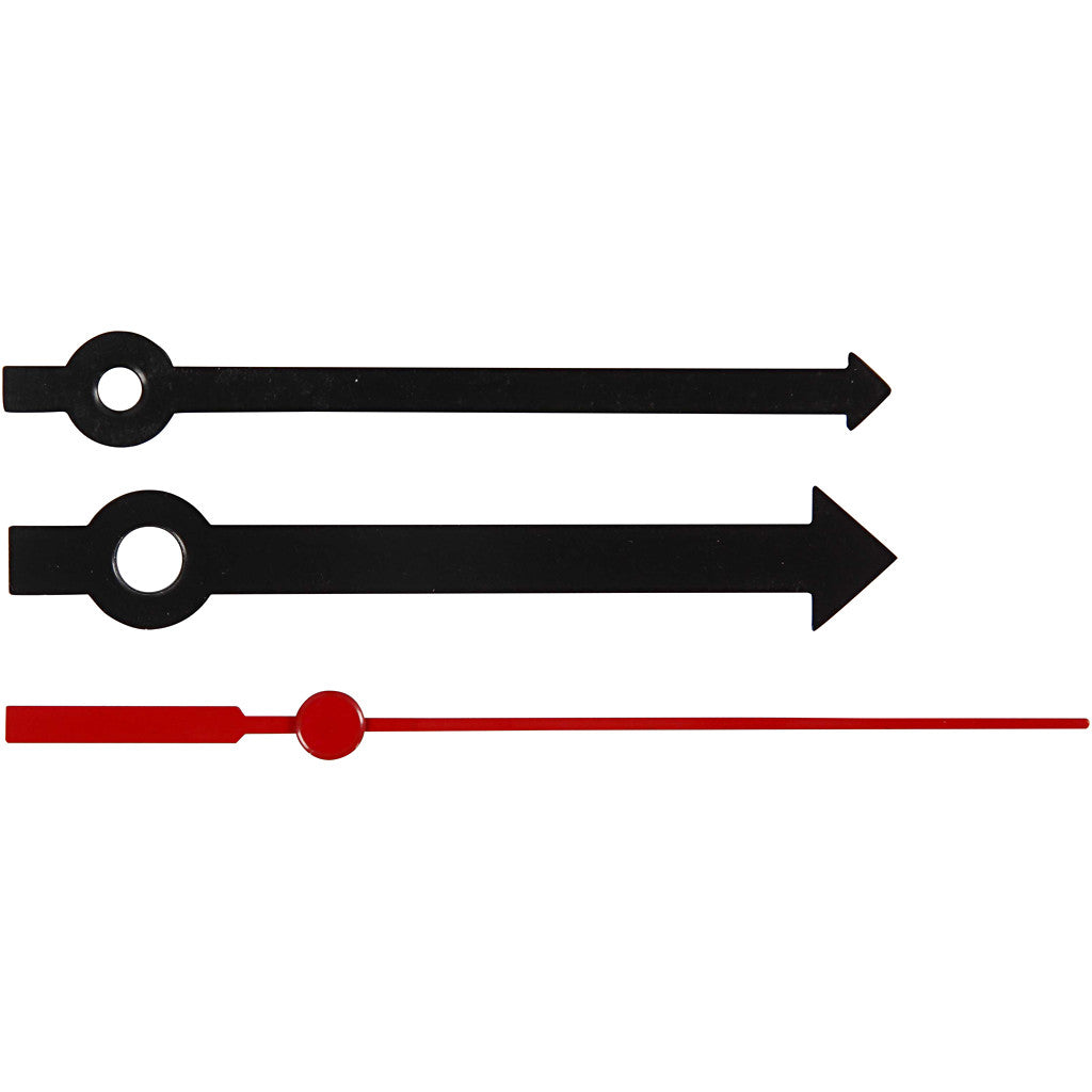 Clock Hands, hole size 4+6 mm, black, 1 set [HOB-13007]