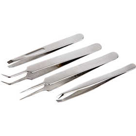 Tweezers Set, L: 9-12 cm, 4 pc/ 1 pack [HOB-13066]