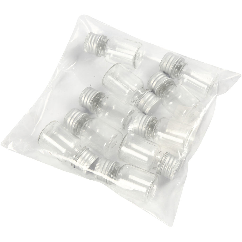 Plastic Jar with Screw-on Lid, H: 48 mm, dia. 23,5 mm, 13 ml, 10 pc/ 1 pack [HOB-13177]