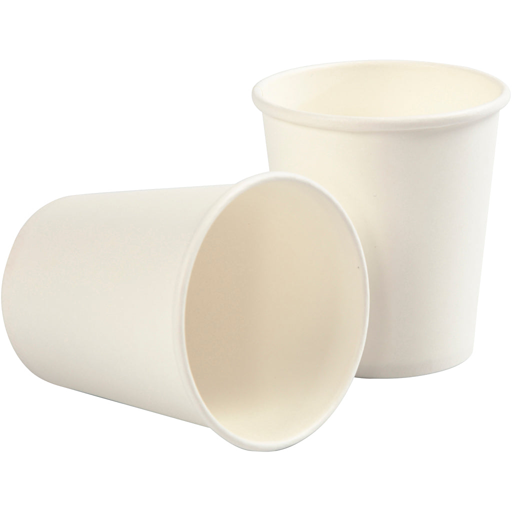 Paper Cup, H: 7,8 cm, dia. 7,2 cm, 205 ml, white, 50 pc/ 1 pack [HOB-13215]