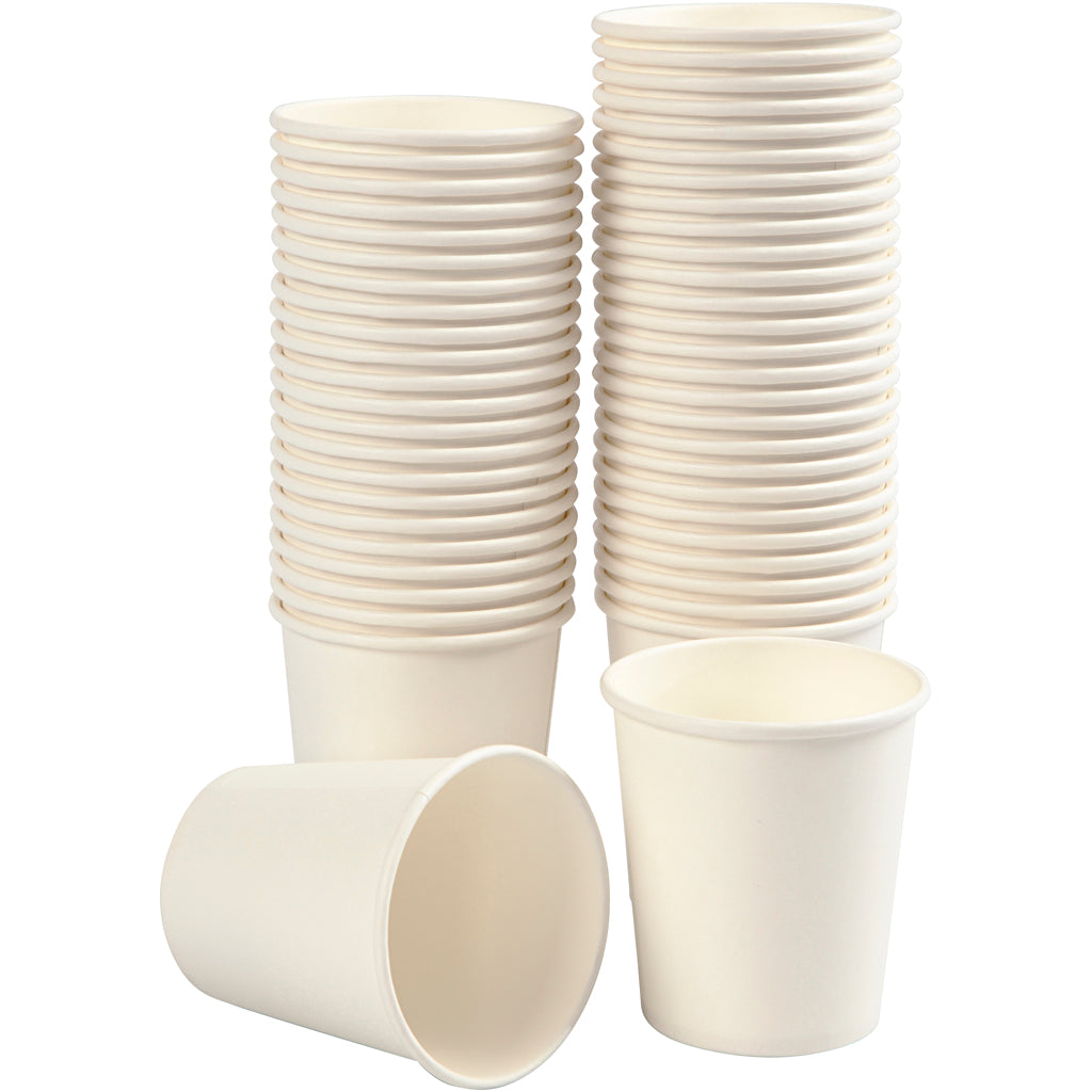 Paper Cup, H: 7,8 cm, dia. 7,2 cm, 205 ml, white, 50 pc/ 1 pack [HOB-13215]