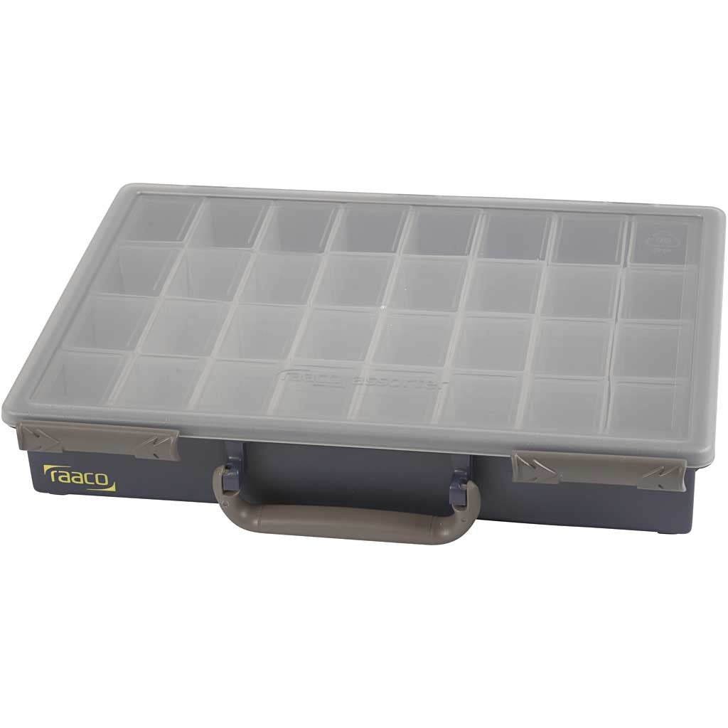 Storage Box, with 32 Removable Insert Boxes, H: 5,7 cm, size 33,8x26,1 cm, 1 pc [HOB-13320]