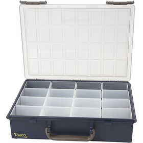 Storage Box, with 16 Removable Insert Boxes, H: 8 cm, size 33,8x26,1 cm, hole size 5,5x7,9x8 cm, 1 set [HOB-13323]
