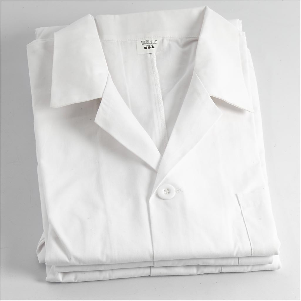 Painting Apron, L: 78 cm, size small, Sleeve Length: 58 cm , white, 1 pc [HOB-13901]