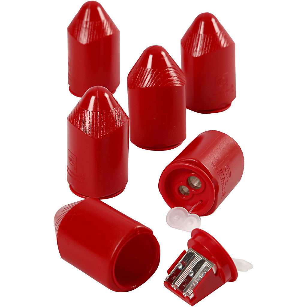 Pencil Sharpener, H: 8,5 cm, red, 1 pc [HOB-14142]