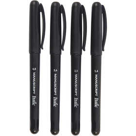 Calligraphy Marker, line 1,4+2,5+3,6+4,8 mm, black, 4 pc/ 1 pack [HOB-14197]