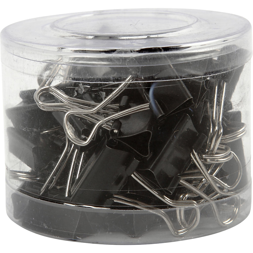 Foldback Clips, W: 19 mm, black, 40 pc/ 1 pack [HOB-14208]