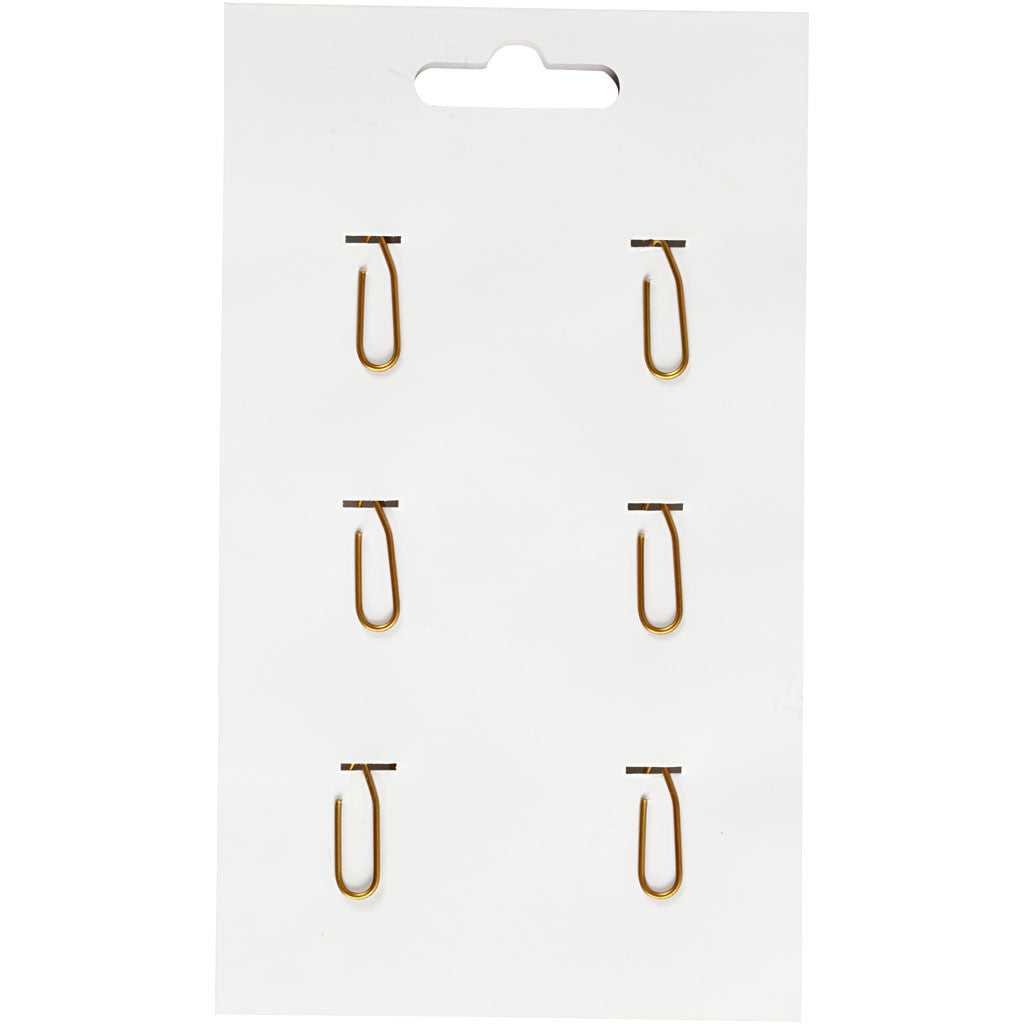 Metal Paperclips, star, size 30x30 mm, gold, 6 pc/ 1 pack [HOB-14212]