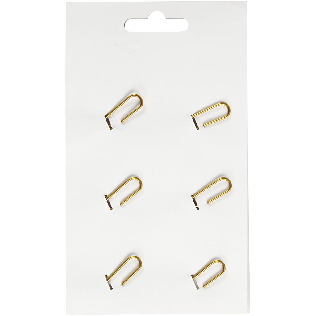 Metal Paperclips, bird, size 32x40 mm, gold, 6 pc/ 1 pack [HOB-14214]