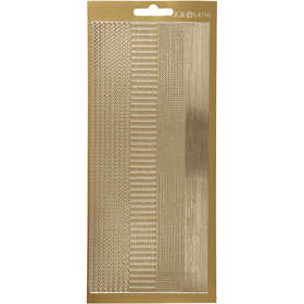 Stickers, borders, sheet 10x23 cm, gold, 1 sheet [HOB-170028]