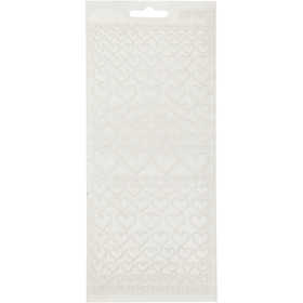 Stickers, hearts, sheet 10x23 cm, transparent, 1 sheet [HOB-170043]