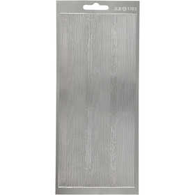 Stickers, borders, sheet 10x23 cm, silver, 1 sheet [HOB-170048]