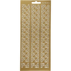 Stickers, corners, sheet 10x23 cm, gold, 1 sheet [HOB-170117]
