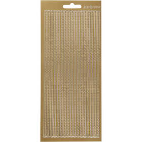 Stickers, borders, sheet 10x23 cm, gold, 1 sheet [HOB-170167]