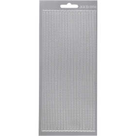 Stickers, borders, sheet 10x23 cm, silver, 1 sheet [HOB-170168]