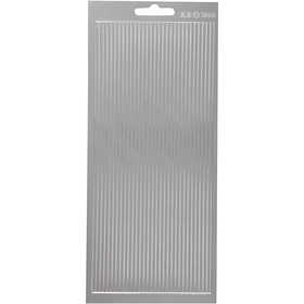 Stickers, borders, sheet 10x23 cm, silver, 1 sheet [HOB-170170]