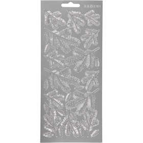 Stickers, twigs, sheet 10x23 cm, silver, 1 sheet [HOB-170237]