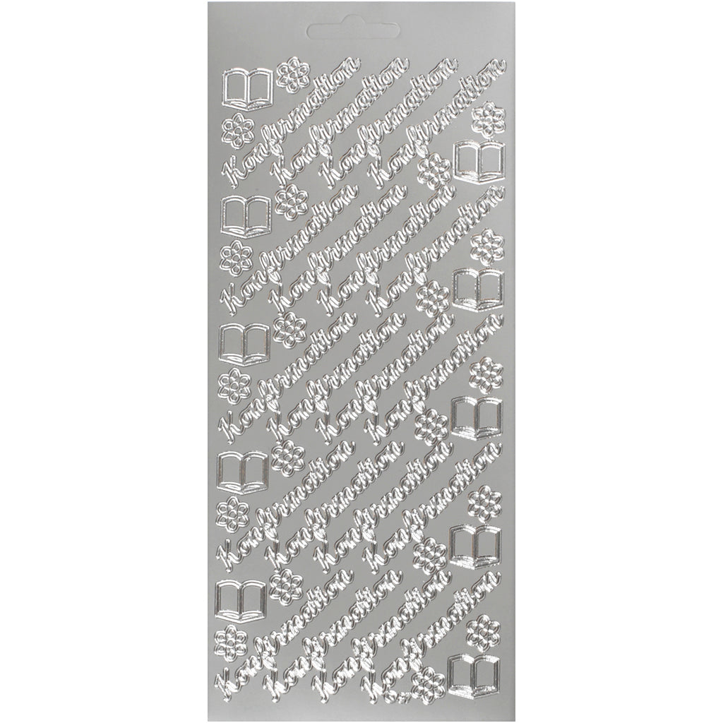 Stickers, konfirmation, silver, 1 sheet [HOB-170277]