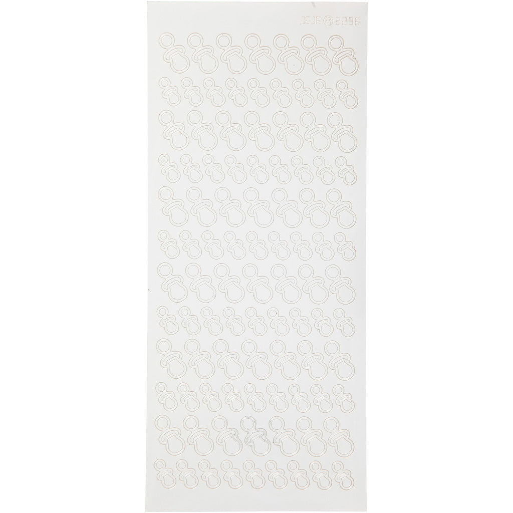 Stickers, dummies, sheet 10x23 cm, white, 1 sheet [HOB-170285]